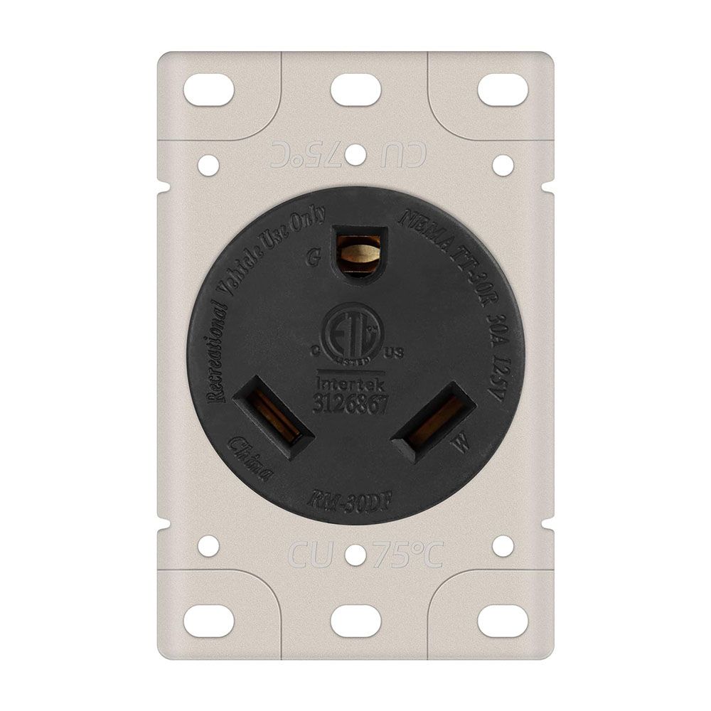 30A 125V NEMA TT-30R RV Flush Mount Power Outlet / Receptacle