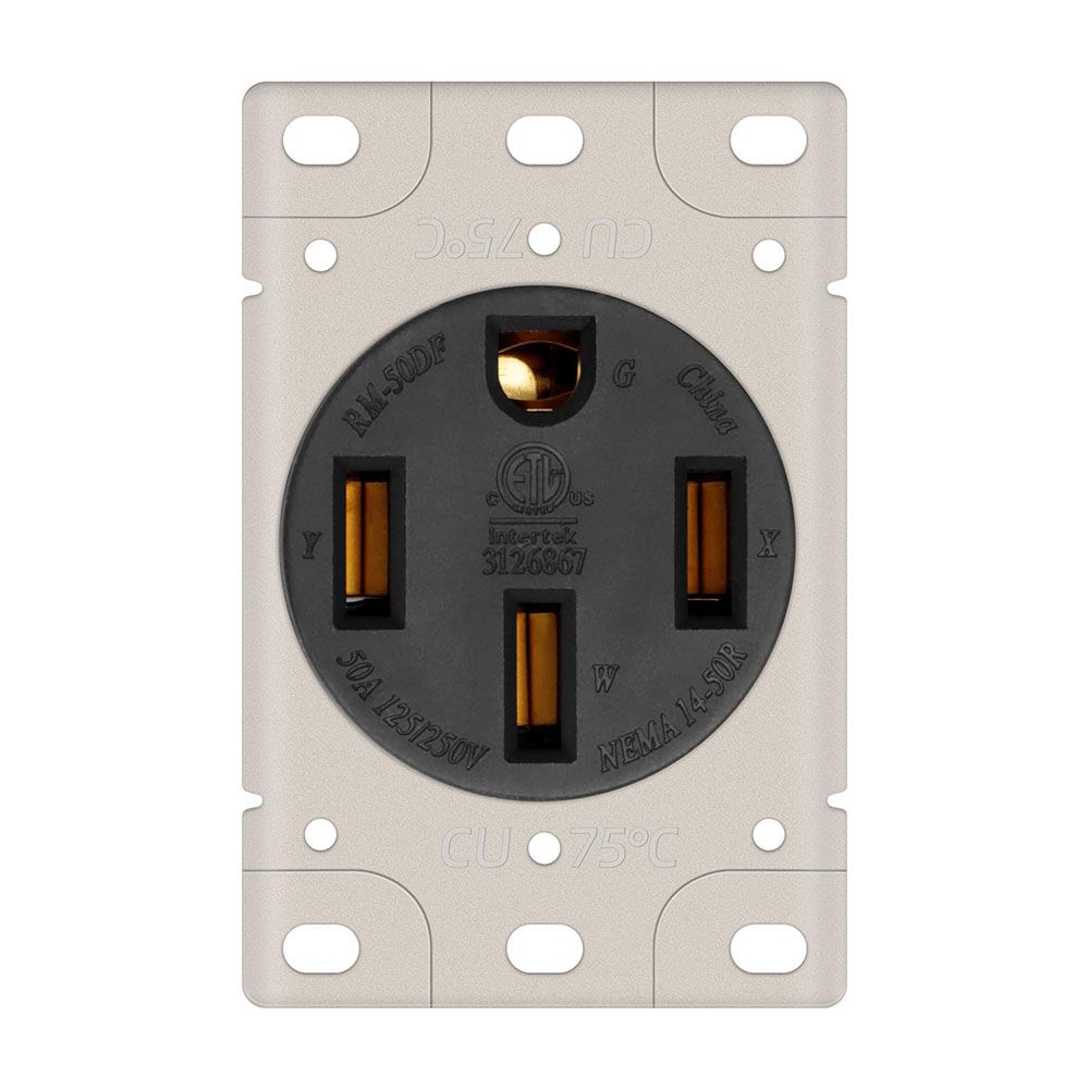 50A 125/250V NEMA 14-50R RV Flush Mount Power Outlet / Receptacle