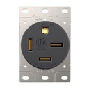 60A 250V NEMA 15-60R Flush Mount Power Outlet / Receptacle (Industrial Grade)