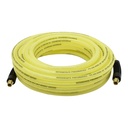 3/8" x 25 ft Rhino PolyFlex Yellow Polyurethane Hose WP 200 PSI (1/4" NPT) Solid Fitting