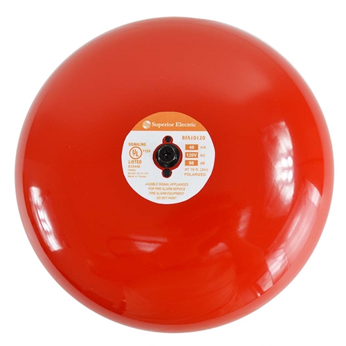 Red Fire Alarm Bell 10 Inch 120 Volt 