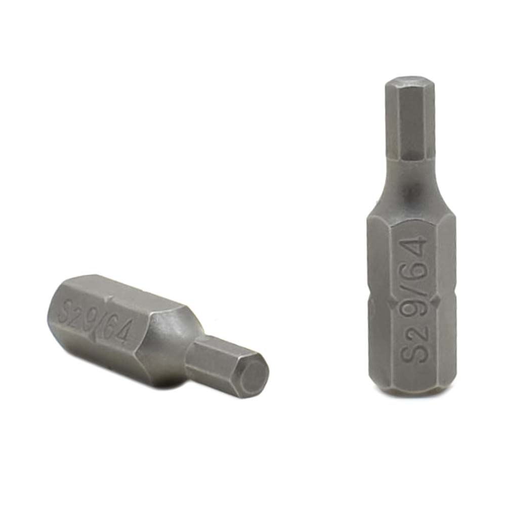 50 Display Pack - Single End Hexagonal Screwdriver Bits - 1 Inch Long - 9/64 Hex