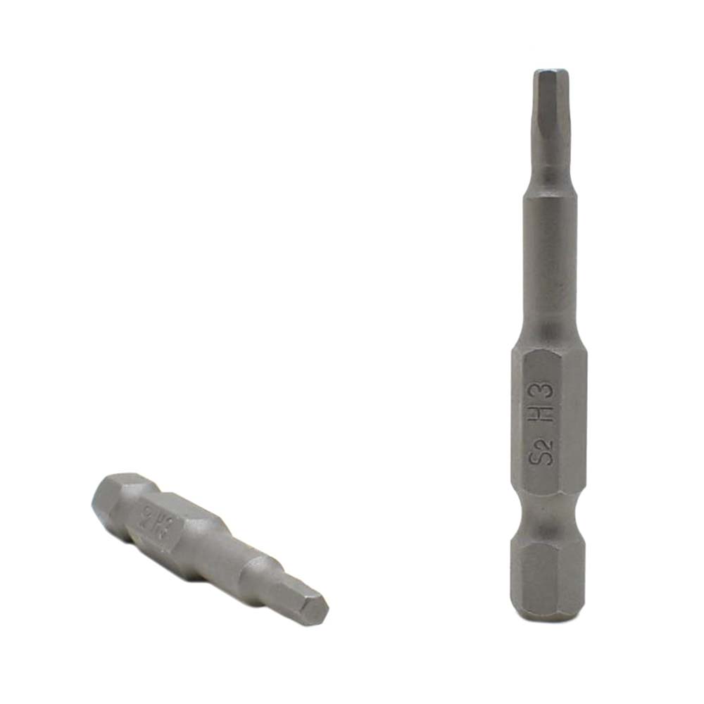 10 Display Pack - Single End Hexagonal Screwdriver Bits - 2 Inch Long - 3mm Hex