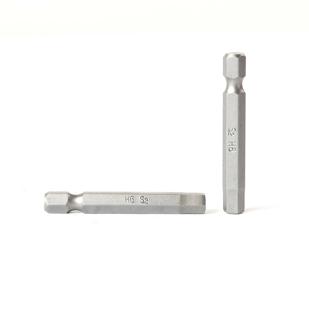 25 Display Pack - Single End Hexagonal Screwdriver Bits - 2 Inch Long - 6mm Hex