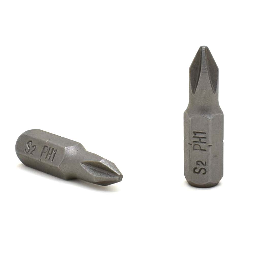 10 Display Pack - 1# Phillips Head Power Screwdriver Bits - 1 Inch Long