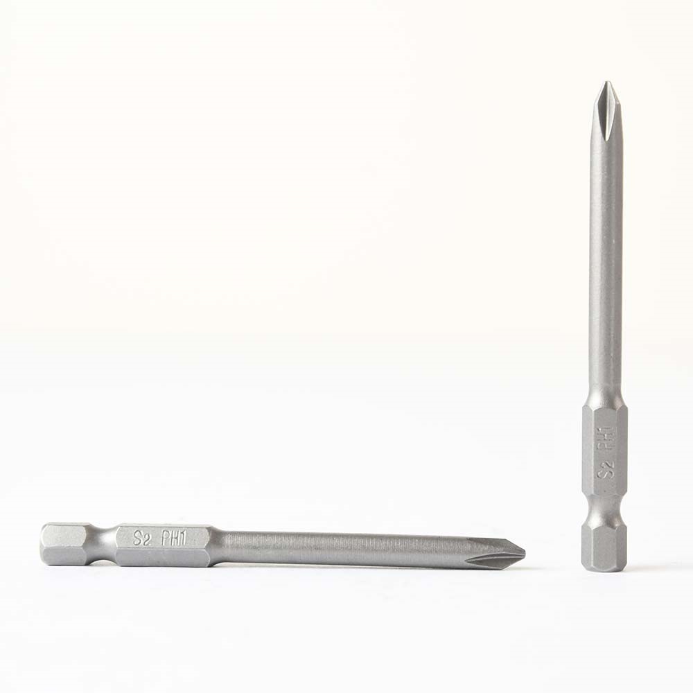 25 Bulk - 1# Phillips Head Power Screwdriver Bits - 3 Inch Long - 4.5mm Dia