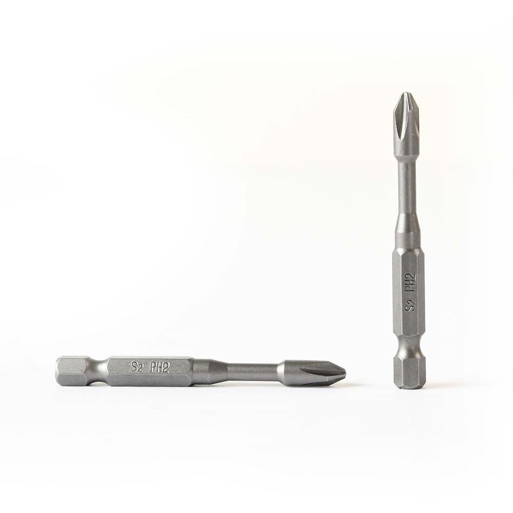 10 Display Pack - PH2 Single Phillips Head High Torque Power Screwdriver Bits - 2.5 Inch Long