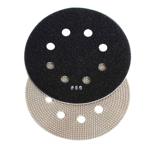 6" Thin Electroplated Dry Pad for Orbital Sanders, 60 Grit