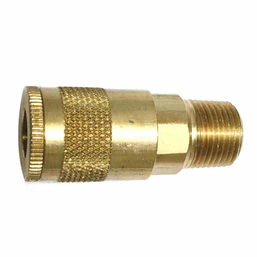 1/4" x 3/8" MPT Auto Brass Coupler - 100 Pack Bulk