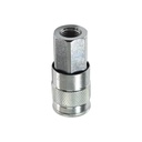 3/8" x 1/4" FPT Auto Steel Coupler Reducer - Silver - Single Display Pack