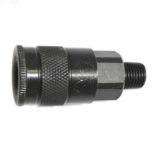 3/8" x 1/4" MPT Auto Steel Coupler Reducer - 50 Pack Bulk