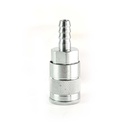 3/8" x 3/8" Auto Steel Coupler w/BARB - Silver - 50 Pack