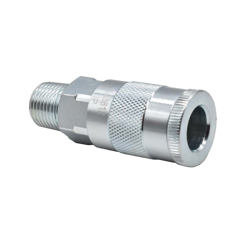 1/2" x 1/2" MPT Automotive Steel Coupler - 50 Pack