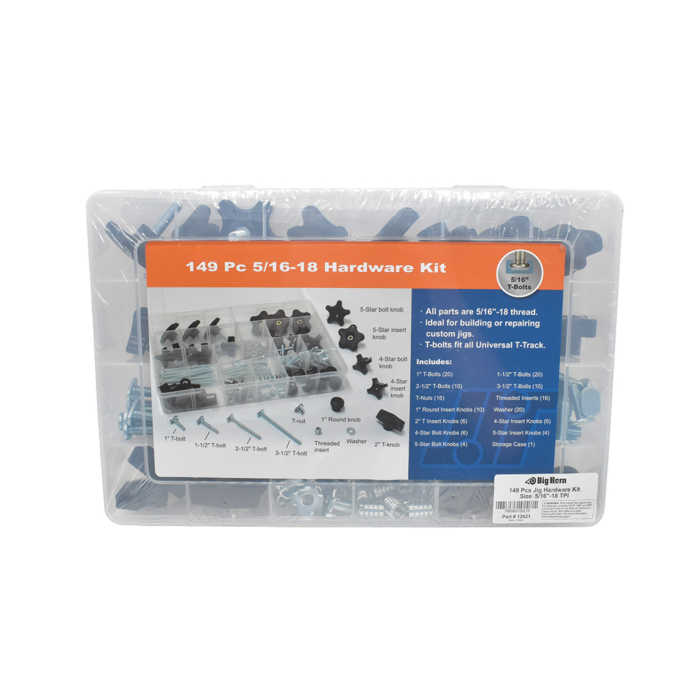 149 Piece Jig & T-Track Harware Kit：5/16"-18 TPI