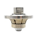 1/2" Radius Vacuum Brazed 65mm Premium Diamond Profile Wheel with 5/8" x 11 Female Threads