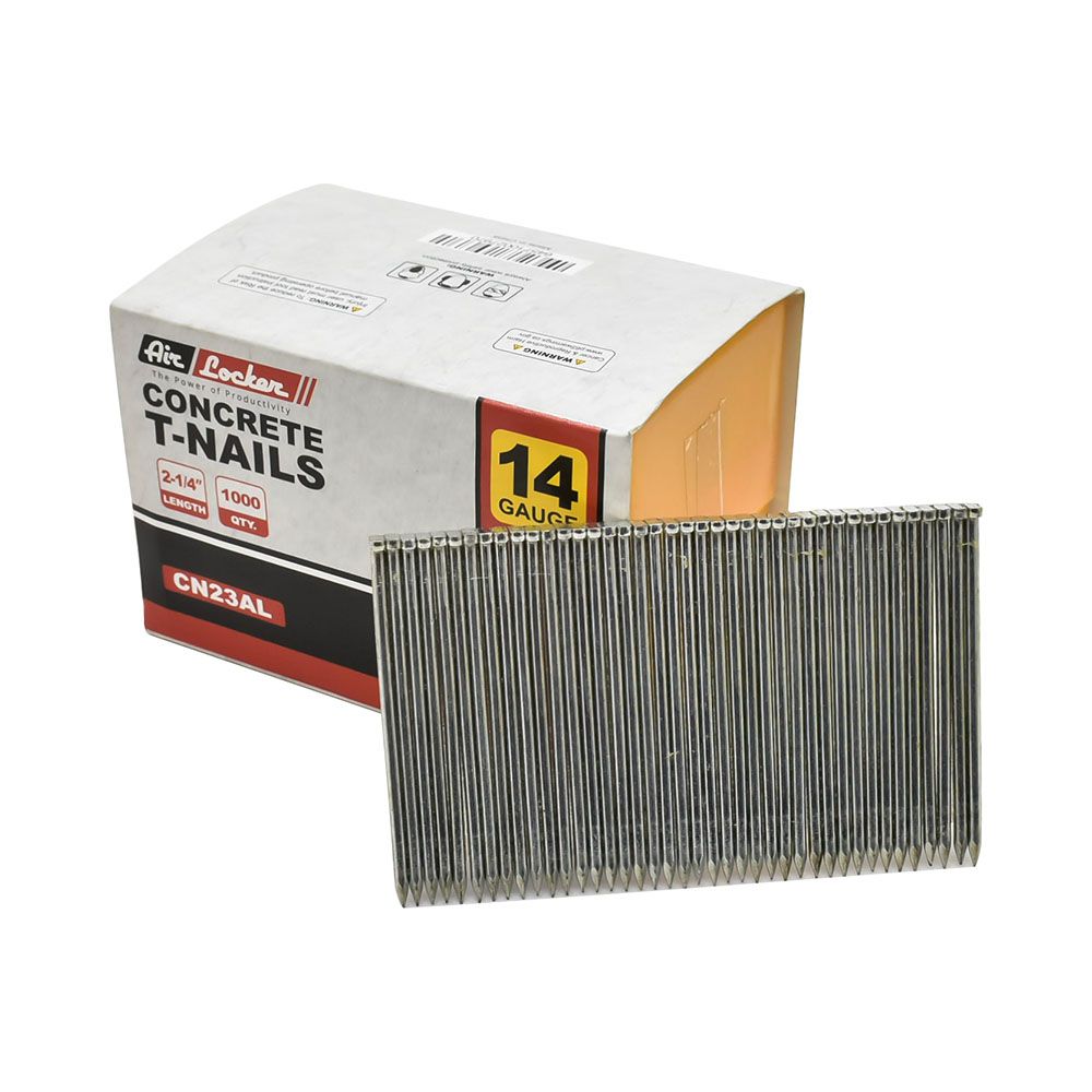 14 Gauge Concrete T-Nails for Concrete Nailers 2-1/4" Smooth Shank (1000 per Pack)