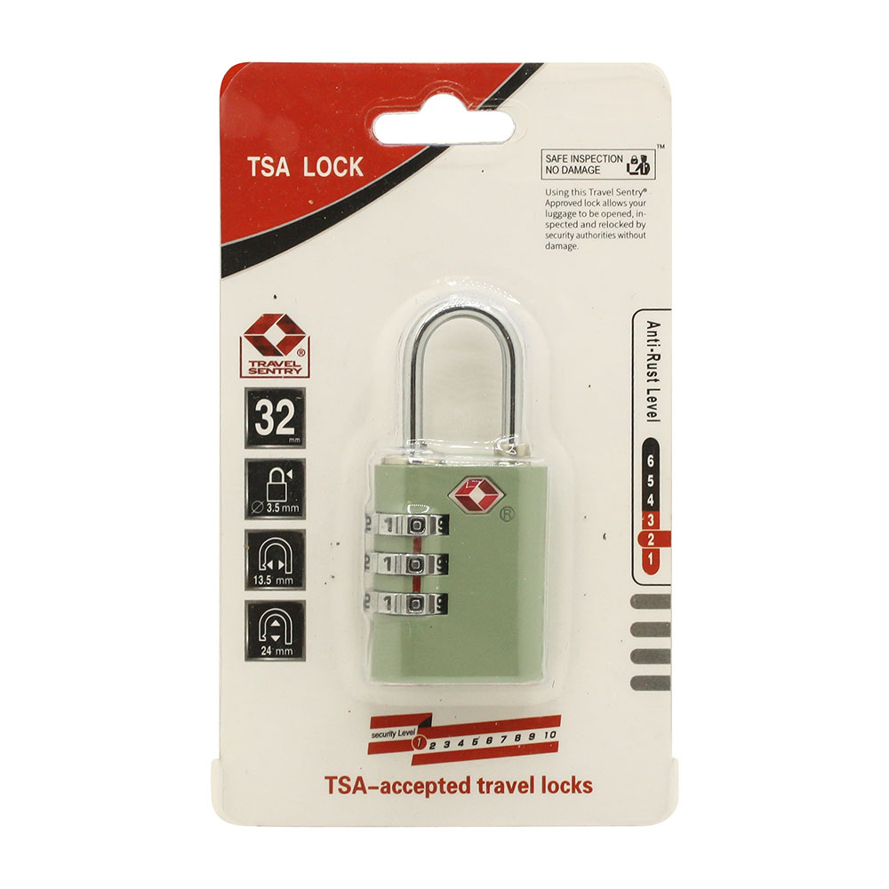 3-Digits Combination Luggage Locks TSA Approved - Lime Green Zinc (4/Pk)