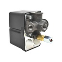 Pressure Switch - 135-175 PSI Four Port 1/4 NPT Female, 6.4 Mm Vertical Brass Unloader Valve With On – Off Knob