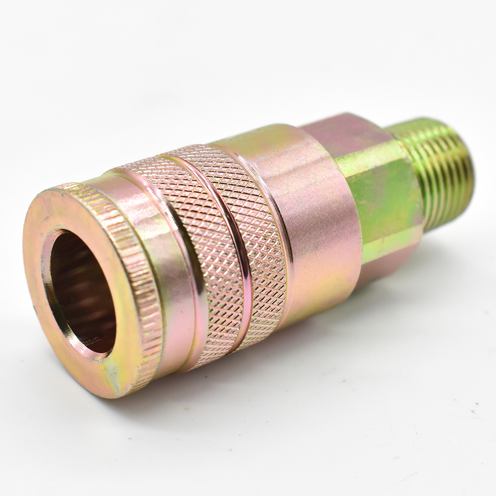 3/8" x 3/8" MPT Industrial Steel Coupler - Six Display Pack