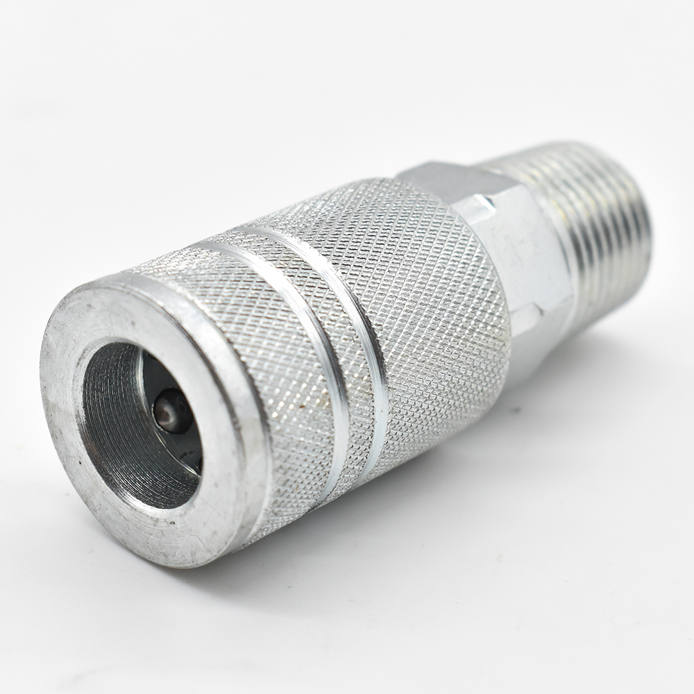 3/8" x 1/2" MPT Industrial Steel Coupler - (Six Display Pack)
