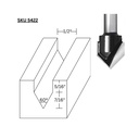 1/2" 60deg. V Groove,1/4"Shank - (Freud 20-152)