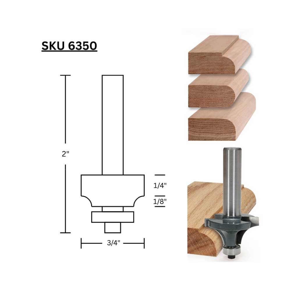 1/8"R Round Over, 1/4" Shank