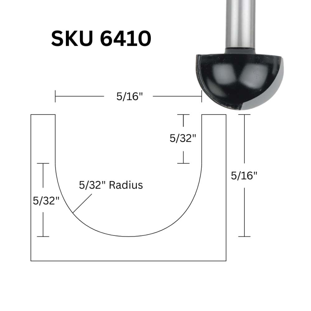5/16"D Core Box Bit,1/4"Shank
