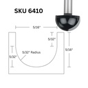 5/16"D Core Box Bit,1/4"Shank