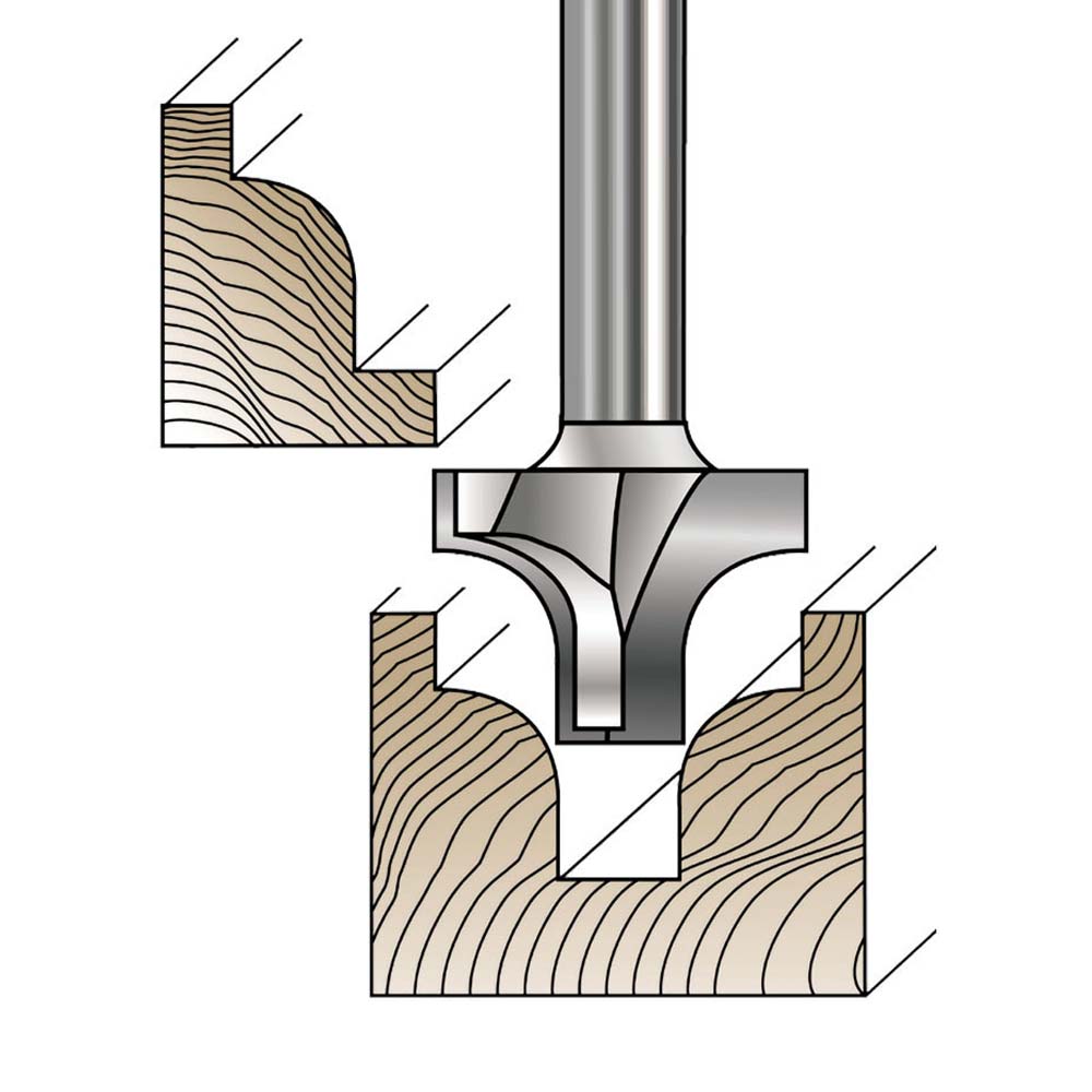 3/8"FlatBottomRoundOver,1/2"Shank C