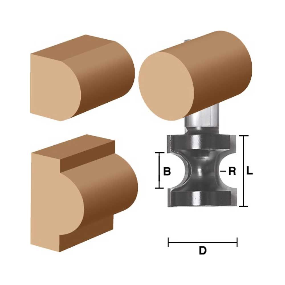 1 1/8"Bull Nose Bit,1/2"Shank C