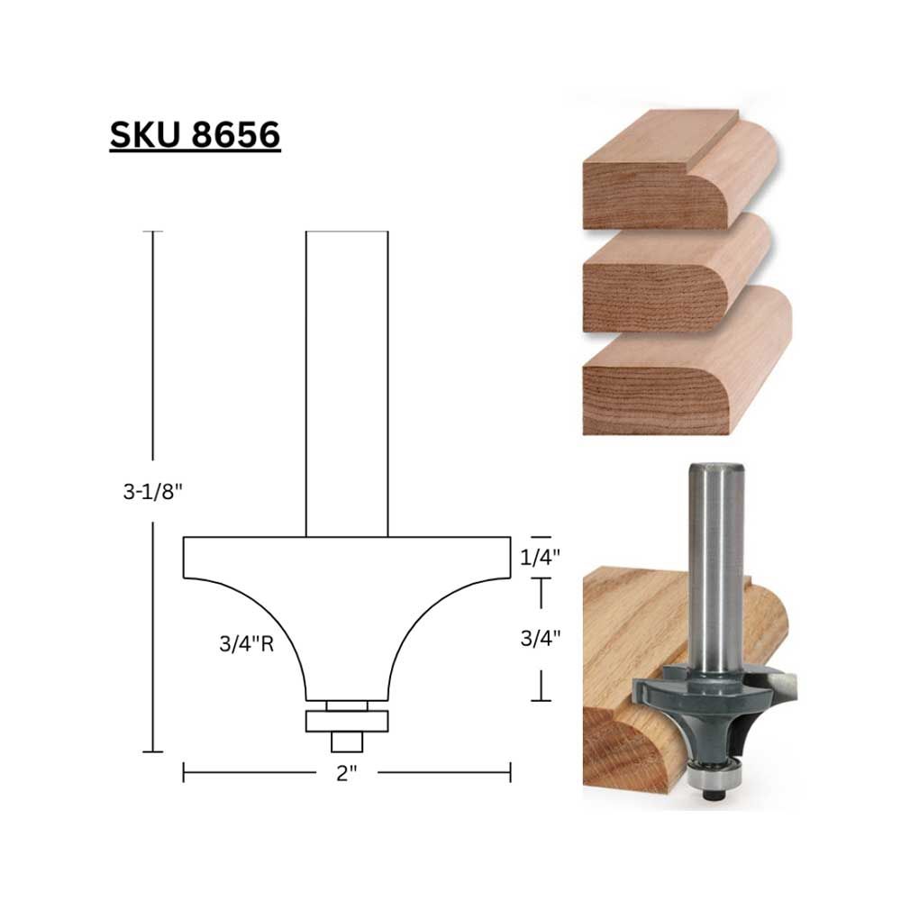 3/4"R Round Over, 1/2" Shank