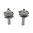 Double Round Matched Rail and Stile Two Piece Router Bit Set, 1/2" Shank