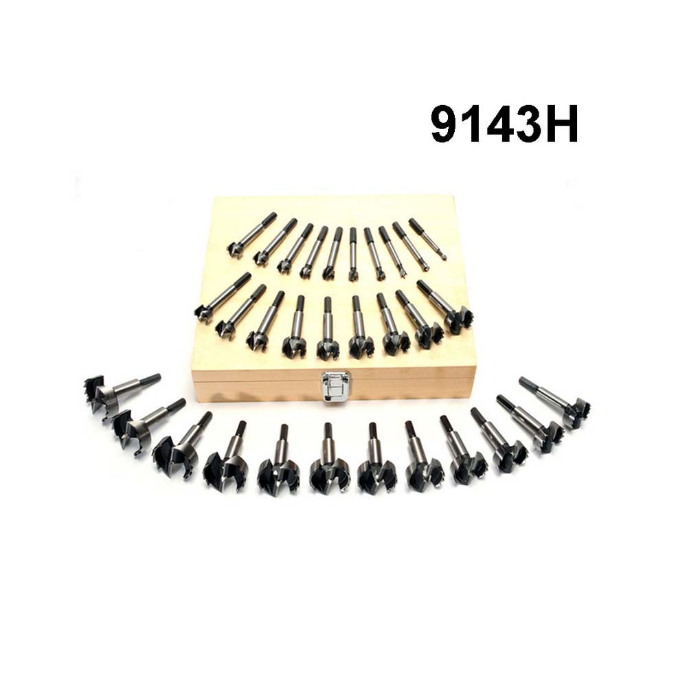 31 pc Forstner Bit Set,HEX Shank - 1/4" To 2-1/8"