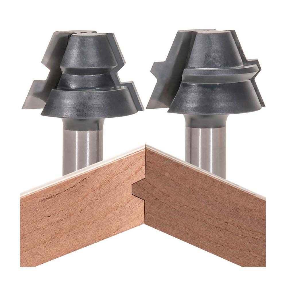 Lock Miter Bit,22.5deg,1/2"Sh.