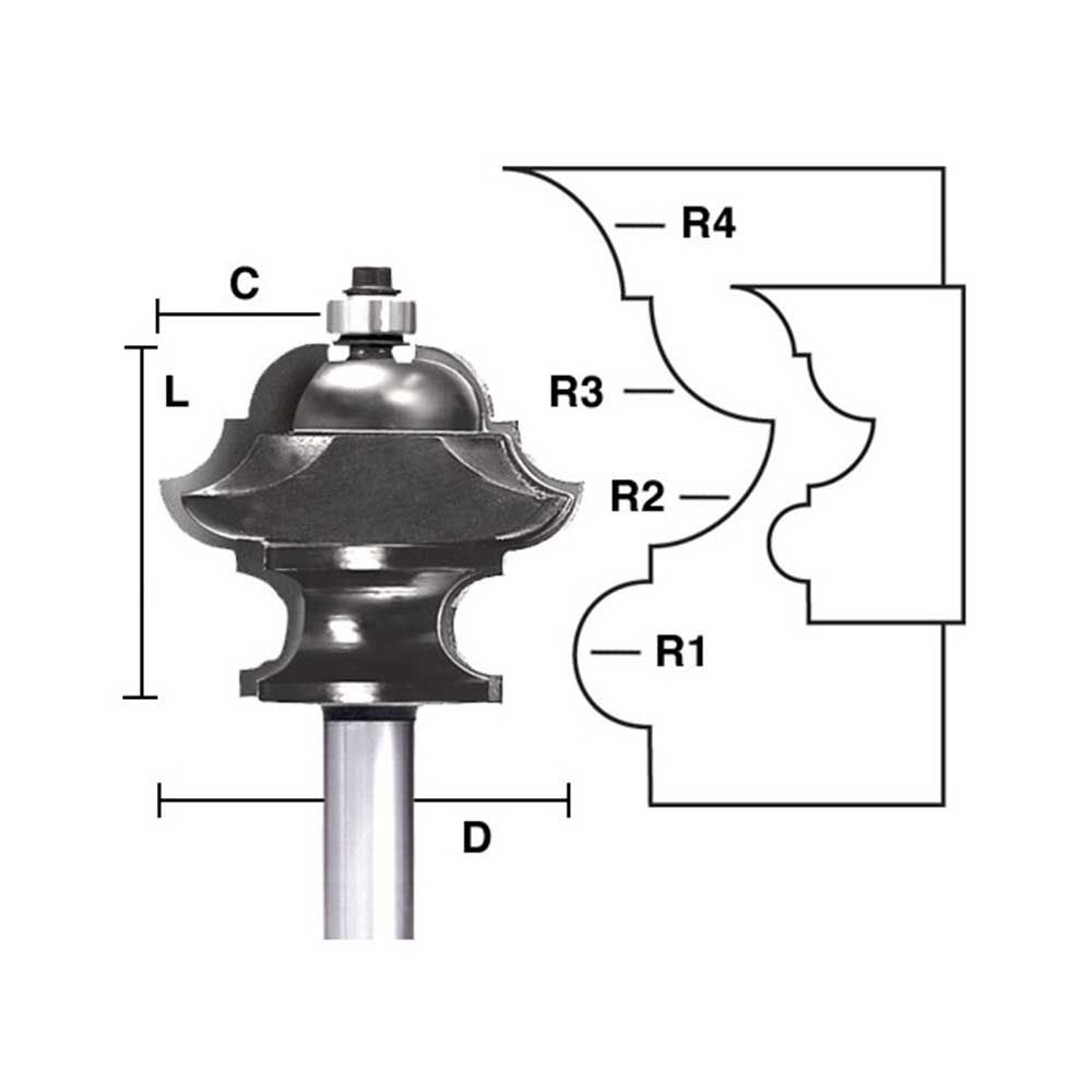 Multiform Molding Bit, 1/2"Sh C