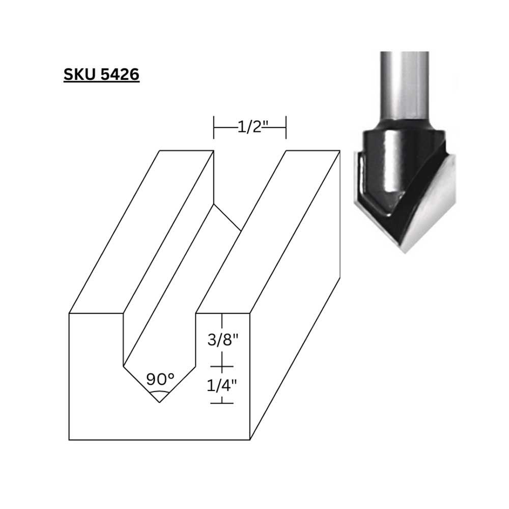 1/2" V Groove Bit - (Freud 20-104)