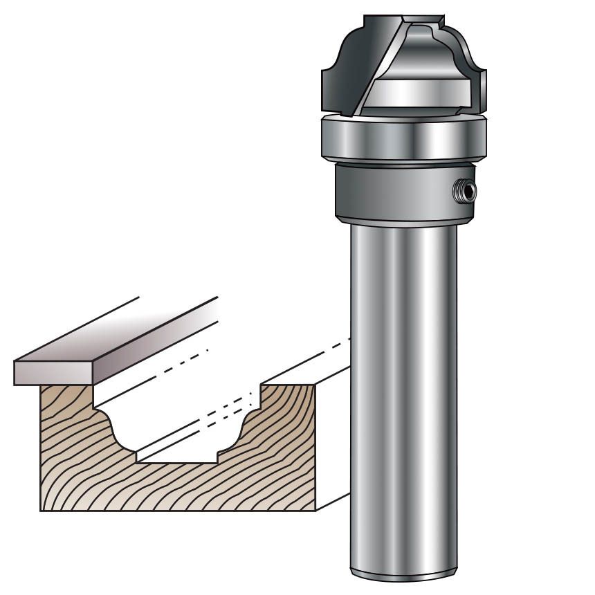 Faux Raised Panel Bit,1/4"Sh.C