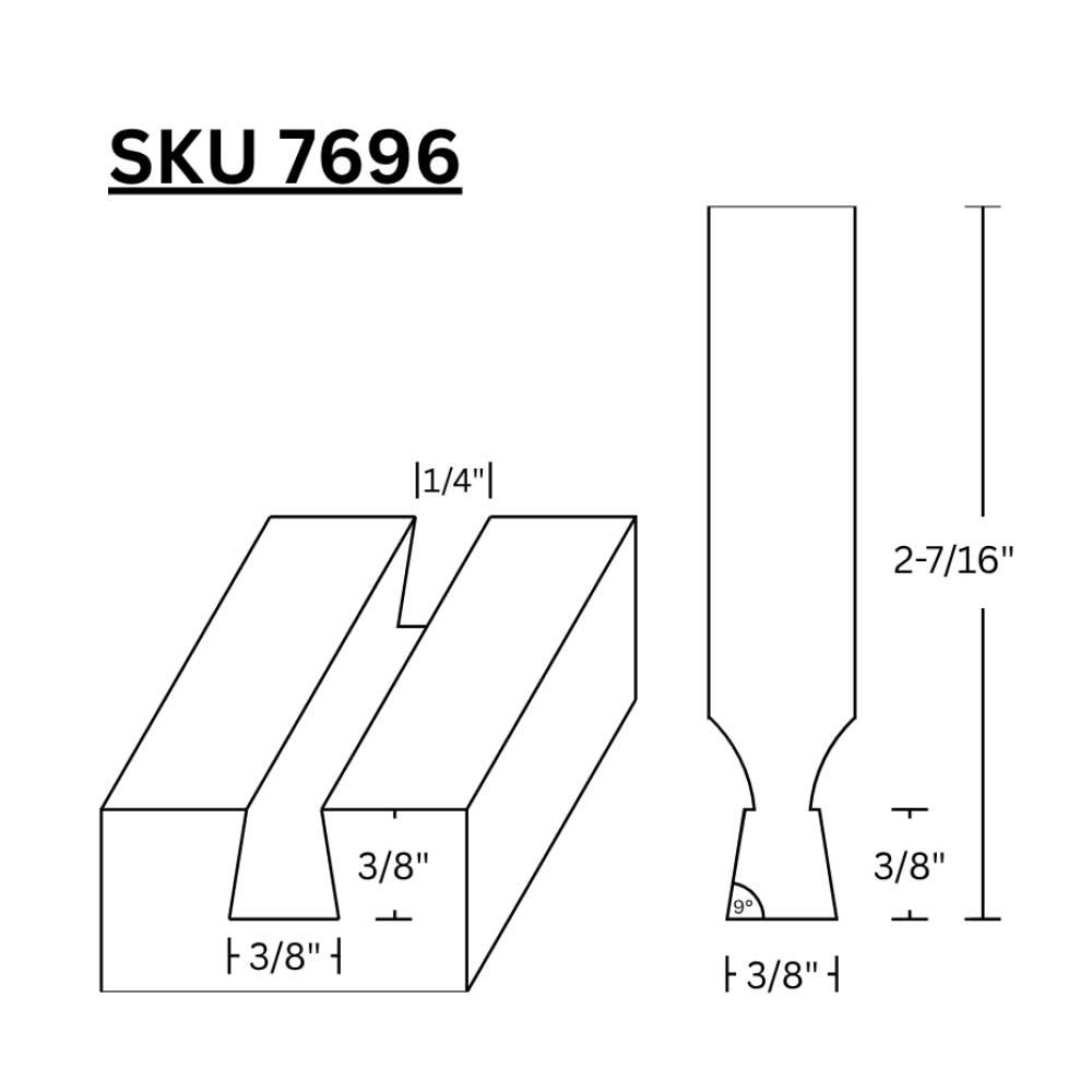 3/8" Dovetail (9 deg.) Bit C