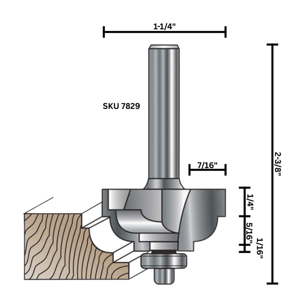 5/16"R DoubleFillet & Cove Bit C