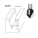 5/8" 45 deg. V Groove,1/4"Shank