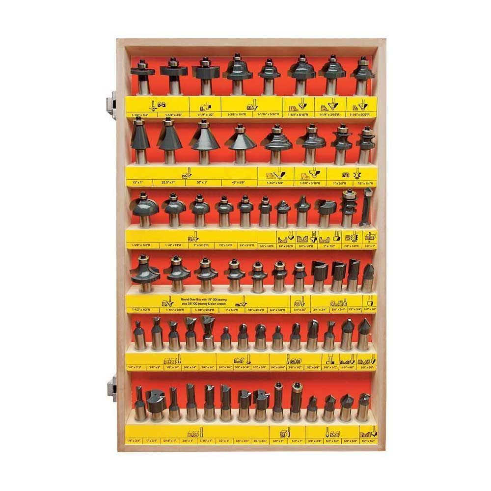 66pc Router Bit Set,1/4"Shank
