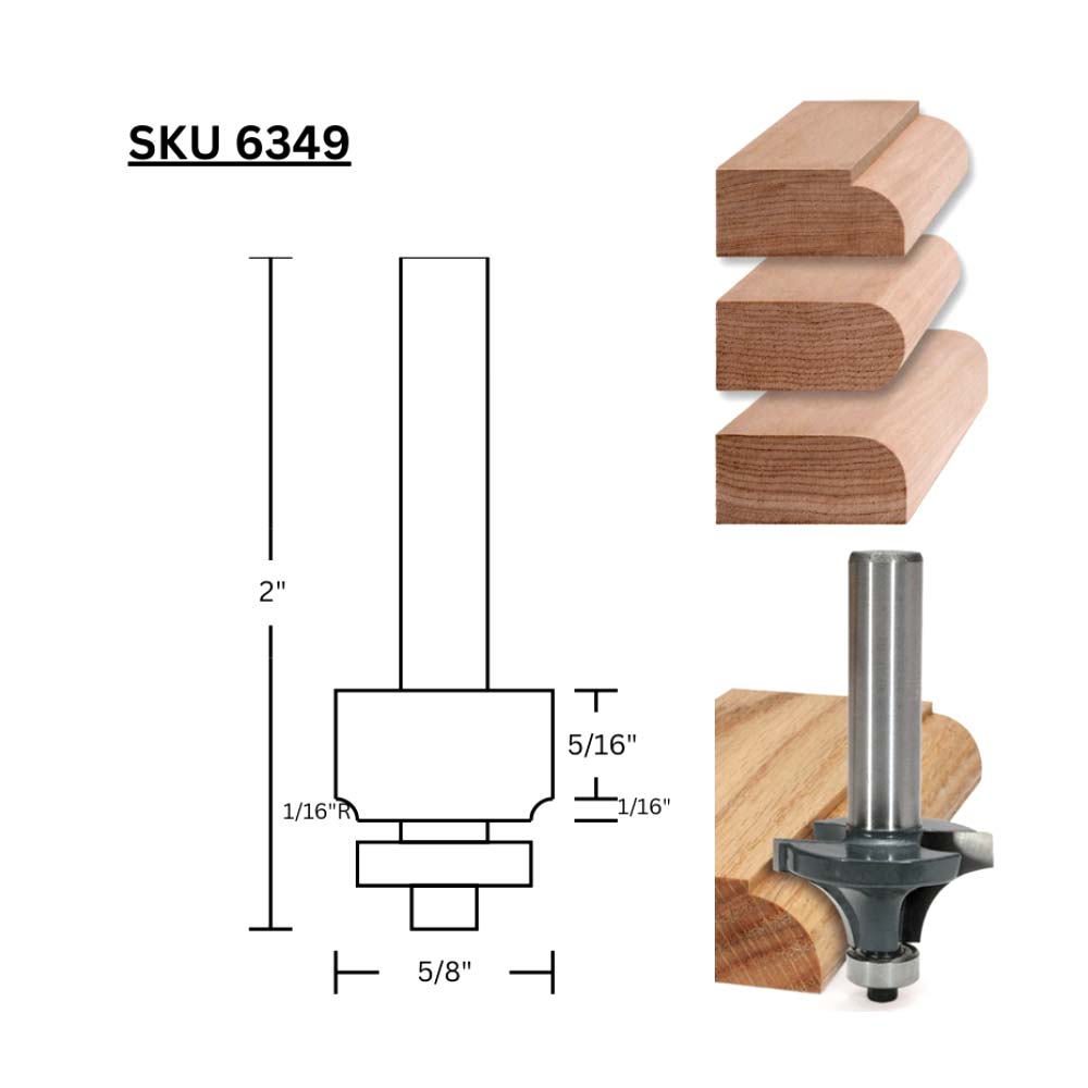1/16"R RoundOver, 1/4" Shank