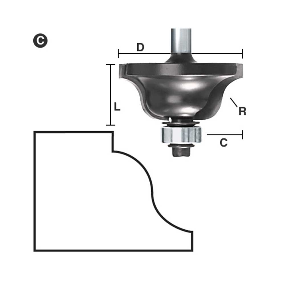 1/4"Rad. Roman Ogee, 1/4"Shank