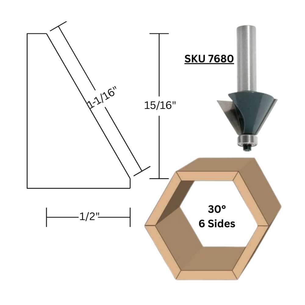 30 deg. Chamfer Bit, 1/2"Shank