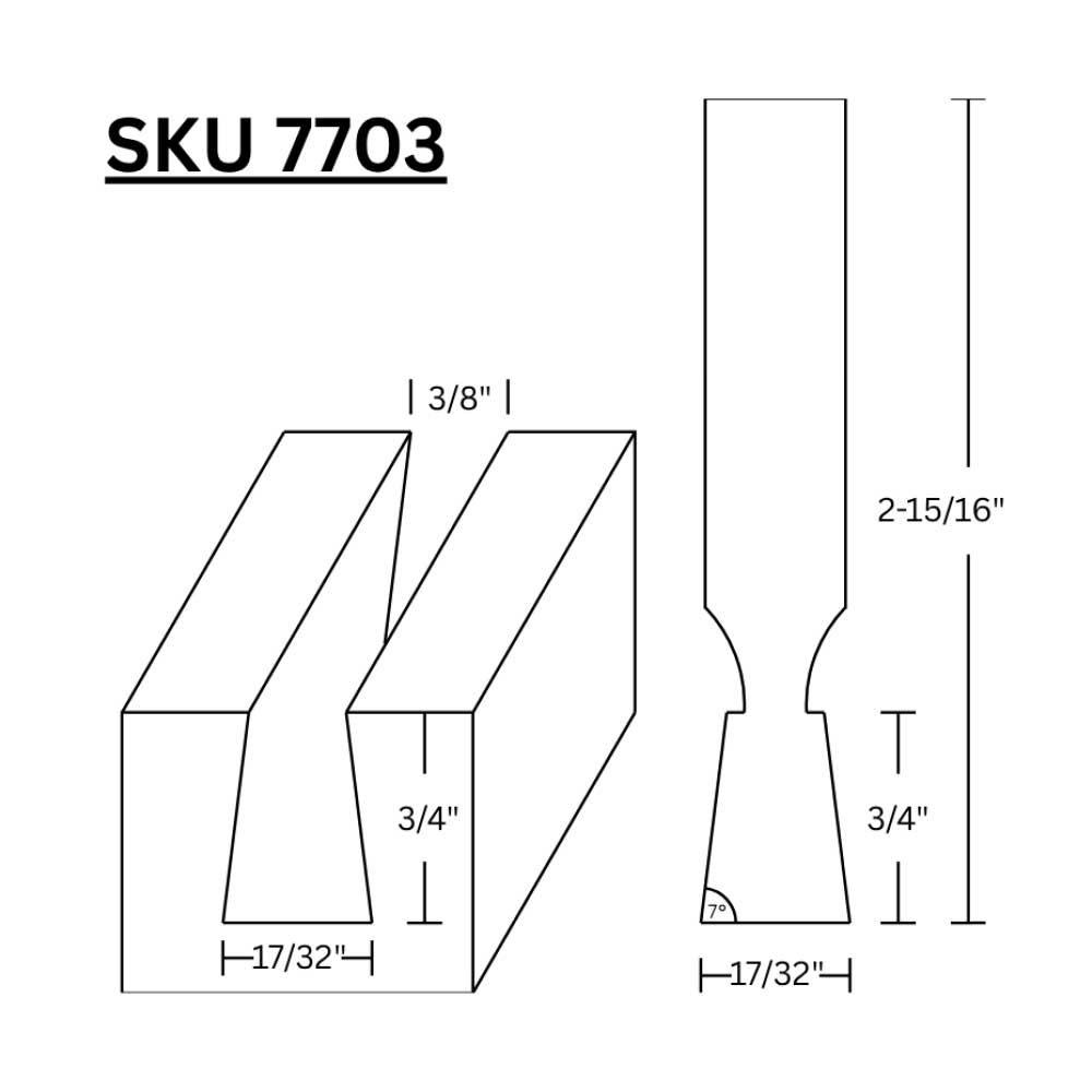 17/32" Dovetail (7 deg.) Bit - (Freud 22-115)
