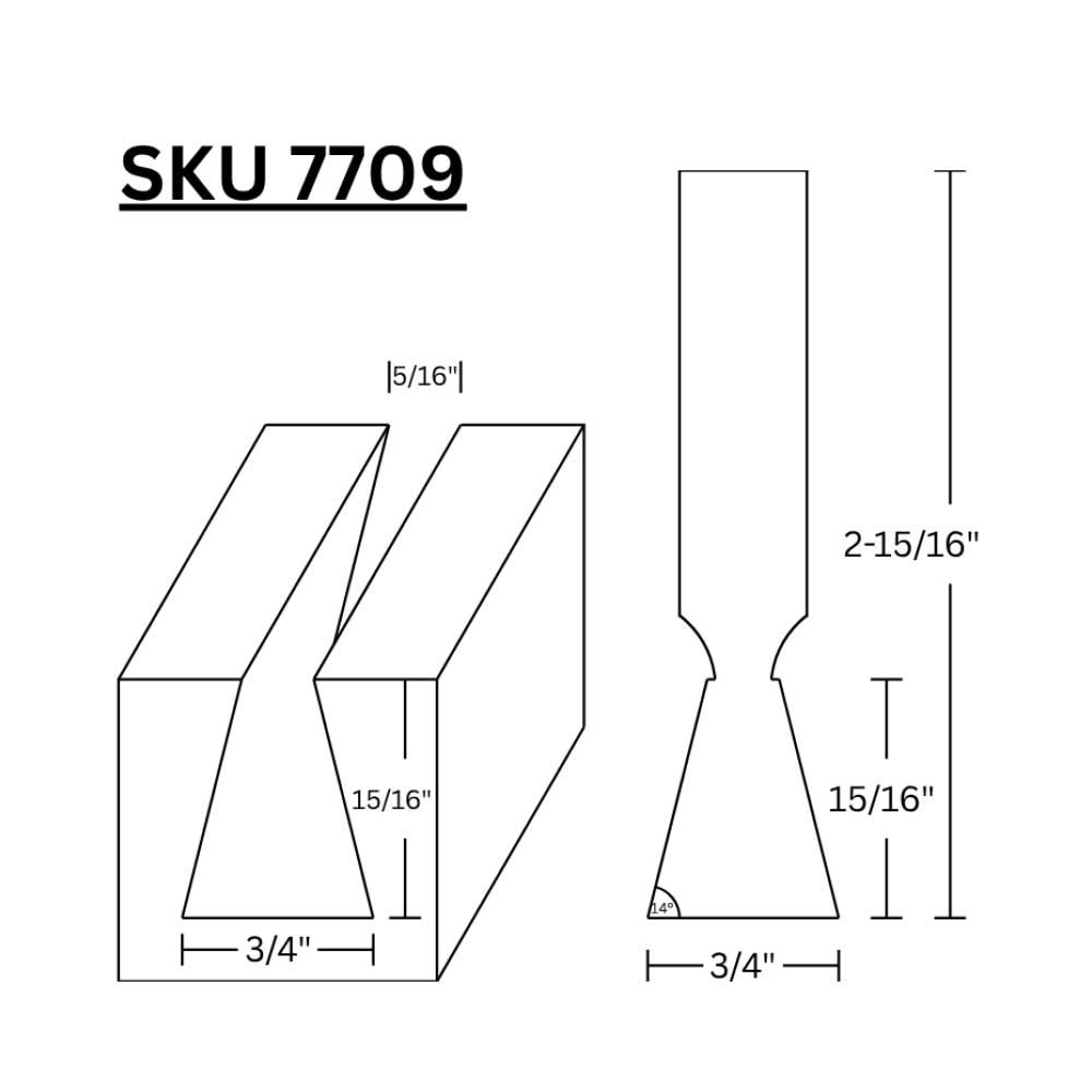 3/4" Dovetail (14 deg.) Bit - (Freud 22-134)
