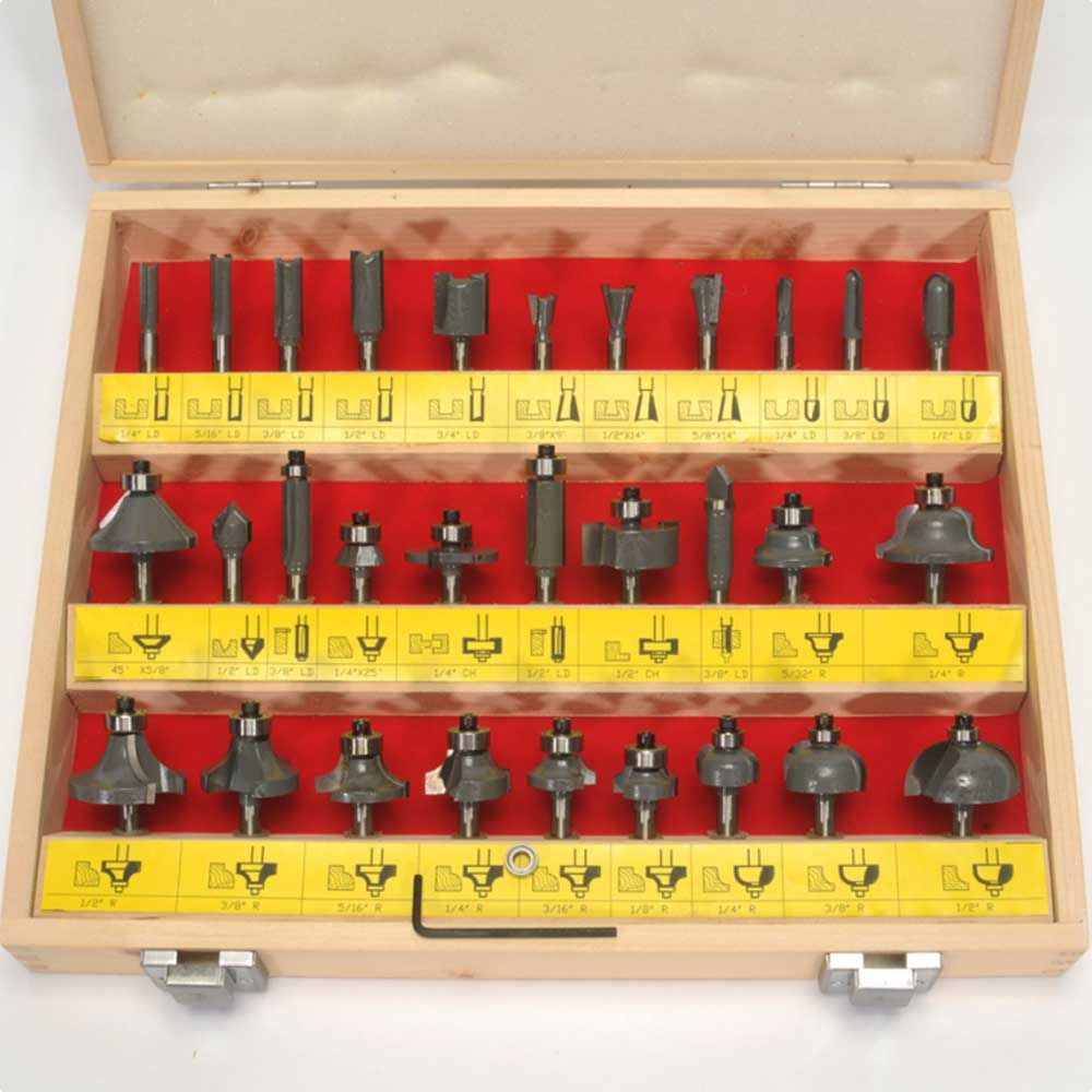 30pc Router Bit Set,1/2"Shank