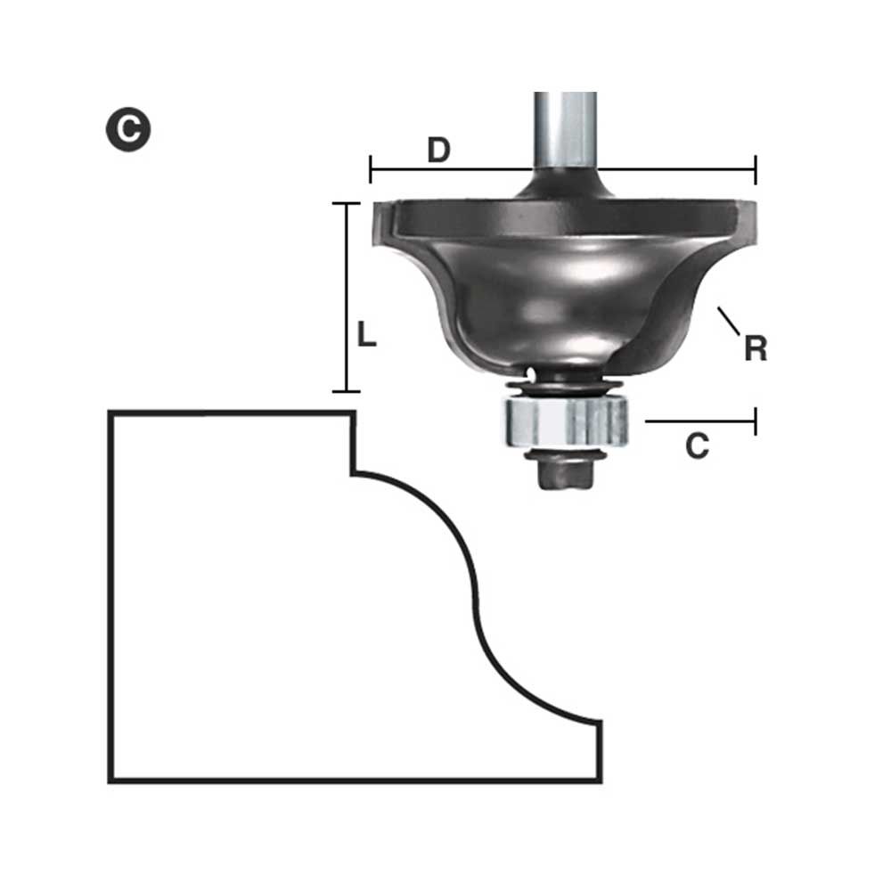 1/4"Rad. Roman Ogee, 1/2"Shank