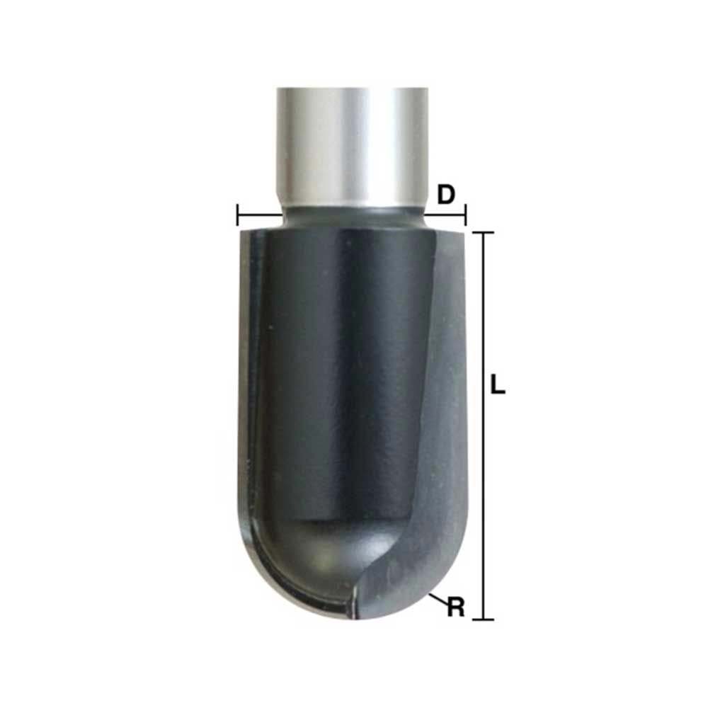 5/8"D Round Nose Bit,1/2"Shank