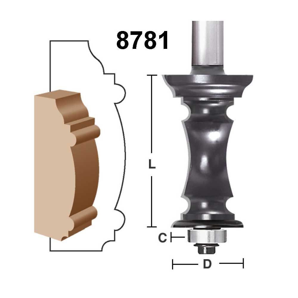 Mitered Door Frame Bit,1/2"Sh.
